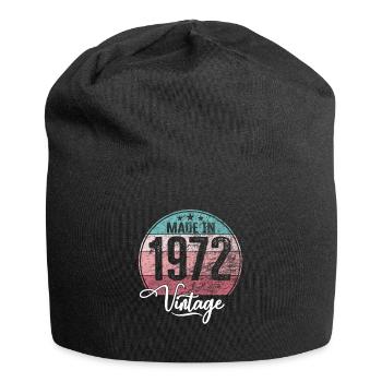 Millésime Fabriqué en 1972 Année de naissance 1972 Anniversaire - Bonnet en jersey - noir - Devant