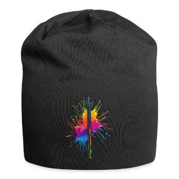 Flûte, Jouer de la flûte, - Bonnet en jersey - noir - Devant