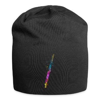 Flûte, Jouer de la flûte, - Bonnet en jersey - noir - Devant