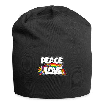 Friedensliebe Hippie - Jersey-Beanie - Schwarz - Vorne