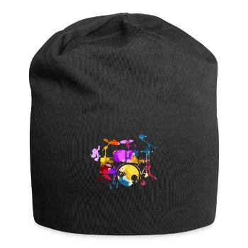 Schlagzeug, Schlagzeuger - Jersey-Beanie - Schwarz - Vorne