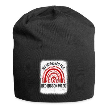 Red Ribbon Week We Wear Red Ribbon Week Awareness - Jersey-Beanie - Schwarz - Vorne