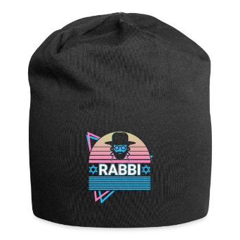 Rabbiner Jude Jüdisch Hebräisch Retro - Jersey-Beanie - Schwarz - Vorne