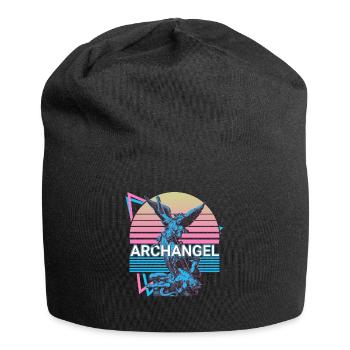 Archangel Michael Saint Michael Retro - Jersey Beanie - black - Front