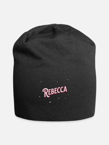 Rebecca Namen personalisiert - Jersey-Beanie - Schwarz