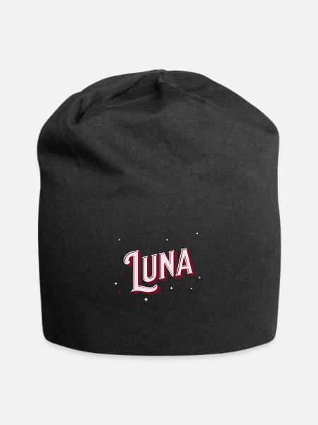 Luna Namen personalisiert - Jersey-Beanie - Schwarz