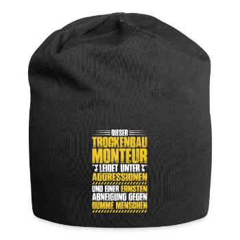 Trockenbaumonteur Trockenbau Drywaller - Jersey-Beanie - Schwarz - Vorne