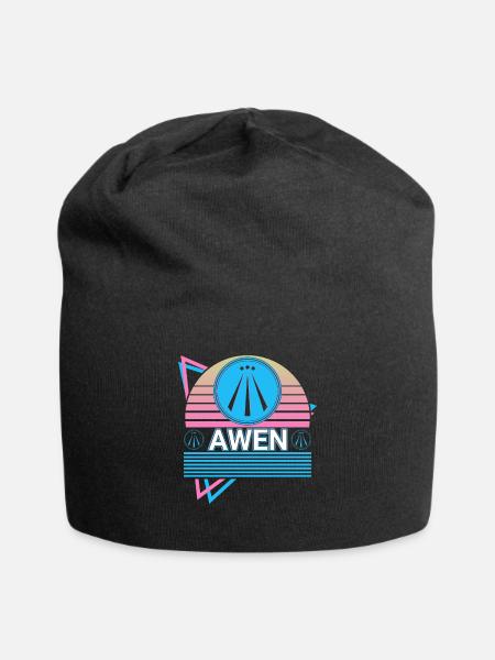 Awen Druide Heidentum Keltisch Wiccan Retro - Jersey-Beanie - Schwarz