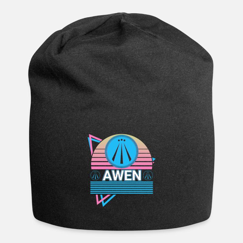 Awen Druide Heidentum Keltisch Wiccan Retro - Jersey-Beanie - Schwarz