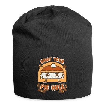 Fermez votre trou de tarte drôle en disant Thanksgiving Fall - Bonnet en jersey - noir - Devant