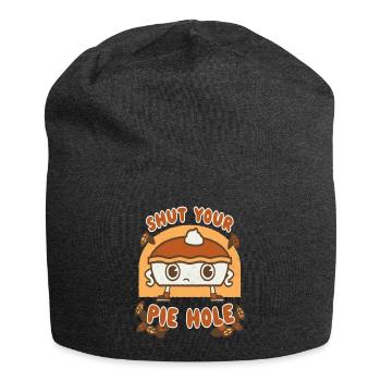Shut Your Pie Hole Funny Saying Thanksgiving Fall - Jersey Beanie - charcoal grey - Front