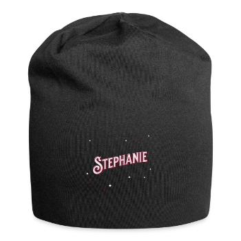 Le prénom de Stéphanie personnalisé - Bonnet en jersey - noir - Devant
