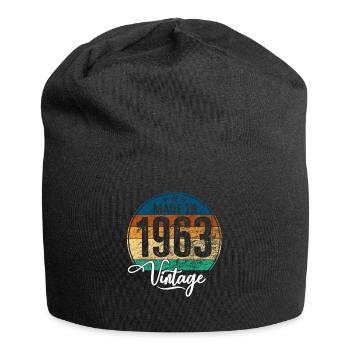 Vintage Made in 1963 Geburtsjahr 1963 Geburtstag - Jersey-Beanie - Schwarz - Vorne