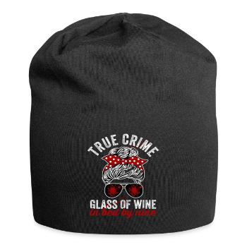 True Crime Un verre de vin au lit par neuf - Bonnet en jersey - noir - Devant