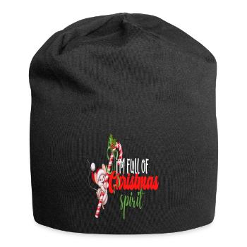 I'm Full Of Christmas Spirit - Jersey-Beanie - Schwarz - Vorne