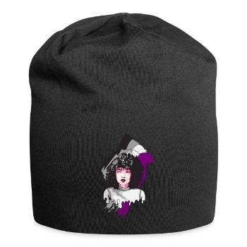 Afro Girl Asexual Flag Black Story Mel - Jersey Beanie - black - Front