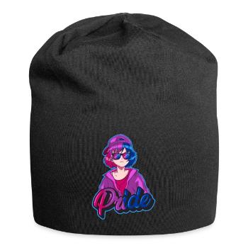 Bisexual Pride Bi Japanese Cool Anime Girl Bi - Jersey Beanie - black - Front