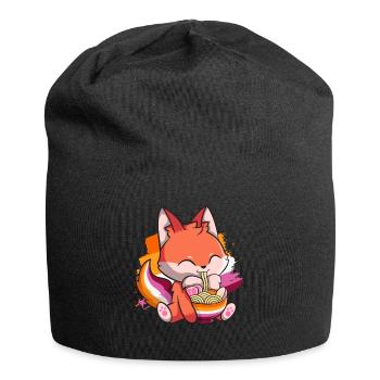 Lesbian Pride Gay Kawaii Fox Ramen Noodles Le - Bonnet en jersey - noir - Devant