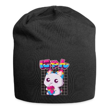 Pansexual Pride Kawaii Cat Lait de fraise Pansex - Bonnet en jersey - noir - Devant