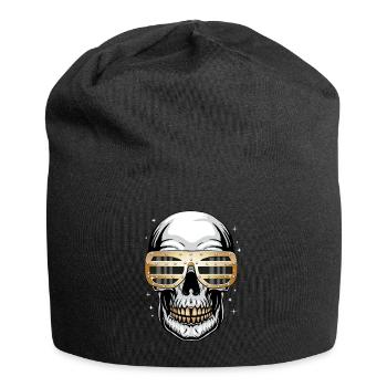 Neues Geld Ästhetik Gothic Totenkopf Goth - Jersey-Beanie - Schwarz - Vorne