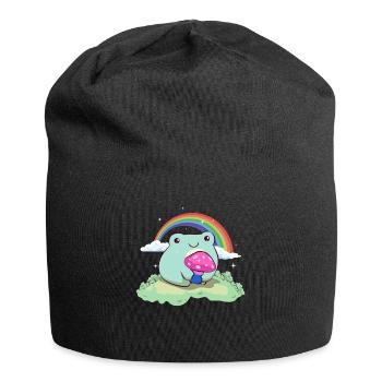 Bisexuell Stolz Bi Kawaii Frosch Pilz Cottagecore - Jersey-Beanie - Schwarz - Vorne