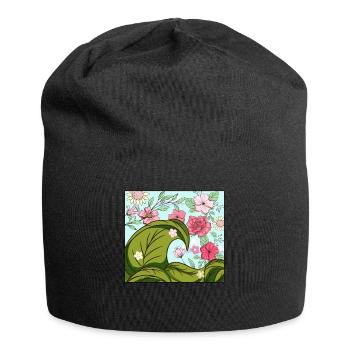 Bloomcore Aesthetic Big wave off Kanagawa Cotta - Jersey Beanie - black - Front