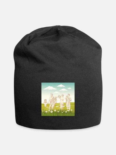 Bloomcore Ästhetische griechische Statue Flowercor - Jersey-Beanie - Schwarz