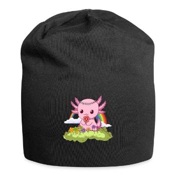 Bloomcore Esthétique Kawaii Axolotl Fleurs Cottageco - Bonnet en jersey - noir - Devant