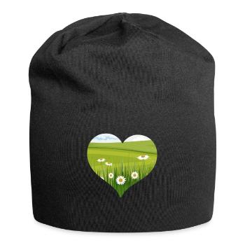 Bloomcore Esthétique Flowercore Heart Shape Cottagecor - Bonnet en jersey - noir - Devant
