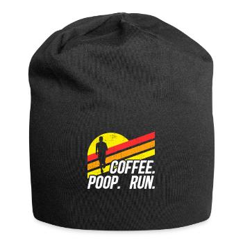 Coffee Poop Run Fun Trail Running Graphics - Jersey Beanie - black - Front