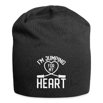 Corde à sauter amusante Je saute avec la corde pour m - Bonnet en jersey - noir - Devant