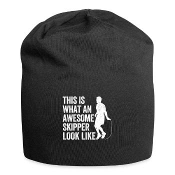 Funny skipping rope skipping rope - Jersey Beanie - black - Front