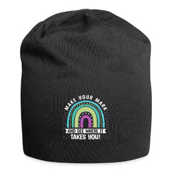 Machen Sie Sich Einen Zeichen Und Sehen Sie - Jersey-Beanie - Schwarz - Vorne