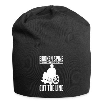Funny Spinal Cord Injury Wheelchair Cross-Section - Jersey Beanie - black - Front