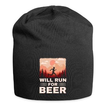 Courra pour les coureurs drôles de bière - Bonnet en jersey - noir - Devant
