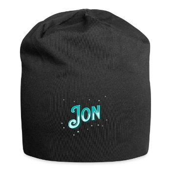 Jon Namen personalisiert - Jersey-Beanie - Schwarz - Vorne