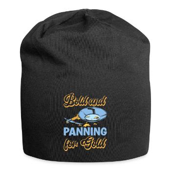 Lustiges Goldwaschen Goldsucher kühn und schwenken - Jersey-Beanie - Schwarz - Vorne