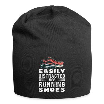Abgelenkt durch Laufschuhe - Läufer Laufen Runner - Jersey-Beanie - Schwarz - Vorne