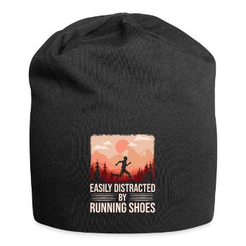 Abgelenkt durch Laufschuhe - Läufer Laufen Runner - Jersey-Beanie - Schwarz - Vorne