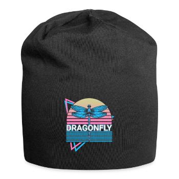 Dragonfly Dragonflies Retro - Jersey Beanie - black - Front