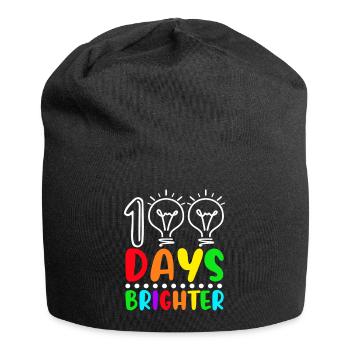 100 Days Brighter 100th Day Back To School Light - Jersey-Beanie - Schwarz - Vorne