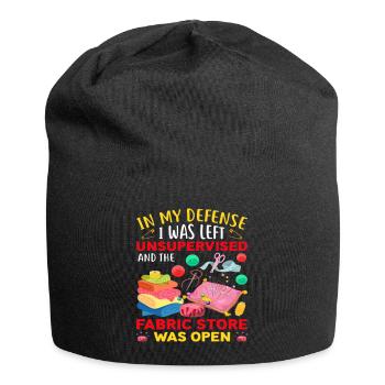 Funny Quilting Gift - Jersey-Beanie - Schwarz - Vorne