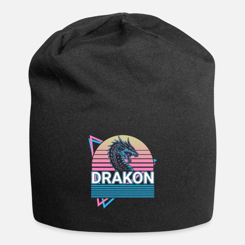 Drakon Giant Serpent Mythical Creature Greek - Jersey Beanie - black