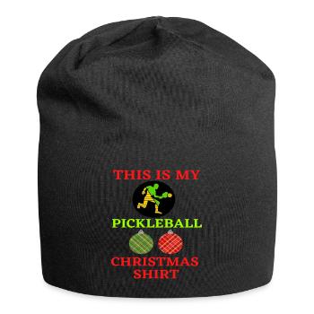 Voici ma chemise de Noël Pickleball - Bonnet en jersey - noir - Devant