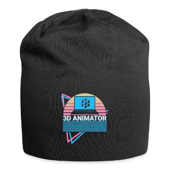 3D-Animator Retro - Jersey-Beanie - Schwarz - Vorne