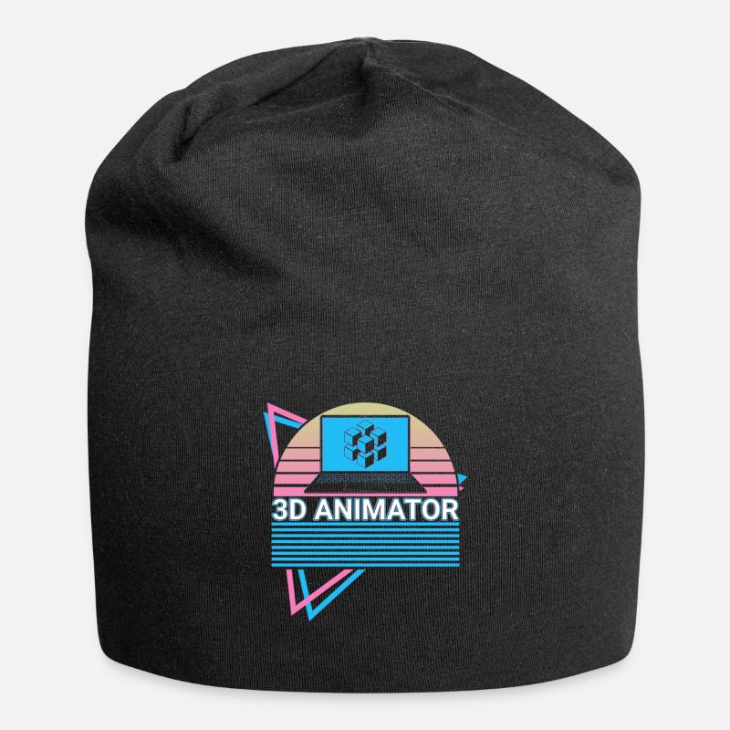 3D-Animateur Rétro - Bonnet en jersey - noir