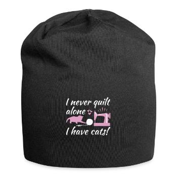 Couturières Quilter disant que le chat aime l’animal de compagnie - Bonnet en jersey - noir - Devant