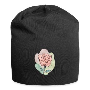 Bohème Esthétique Rose Rouge Rétro Pastel - Bonnet en jersey - noir - Devant