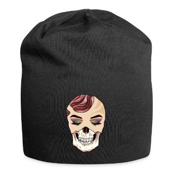 Avant Garde Aesthetic Gothic Skull Goth Hippie - Jersey-Beanie - Schwarz - Vorne