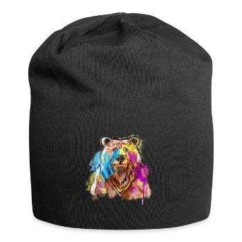 Art Academia Aesthetic Bear Watercolor - Jersey Beanie - black - Front